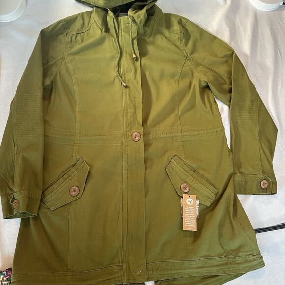 NWT Sunset Lane Womens Hooded Anorak Utility Jacket, Avocado, XLarge MSRP $63.95 - Picture 1 of 12